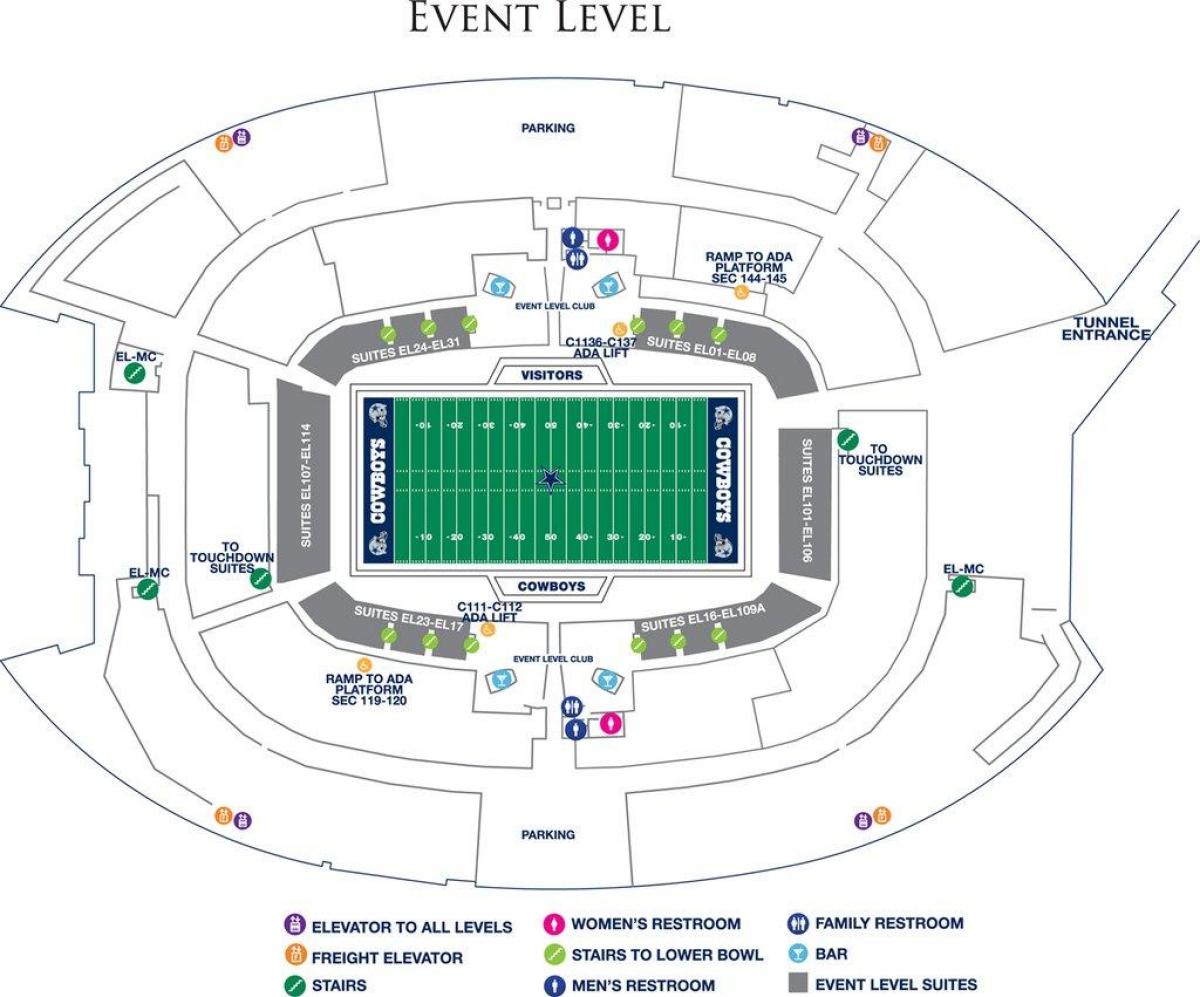 Cowboys stadium pysäköinti kartta