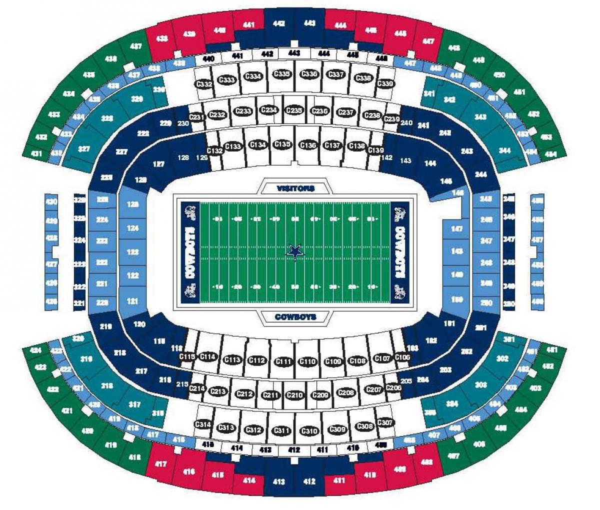 Cowboys stadium kartta