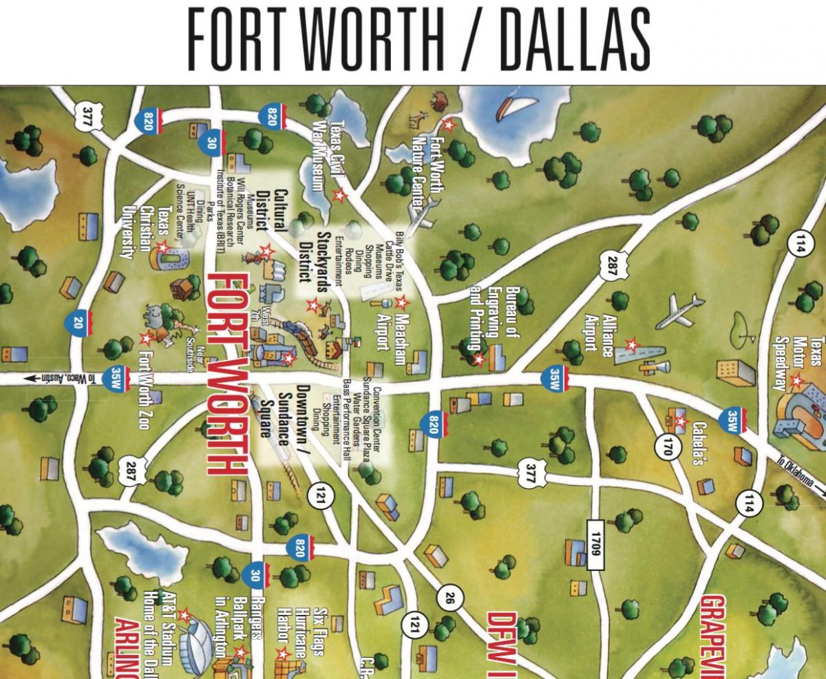 kartta Dallas Fort Worth alueella
