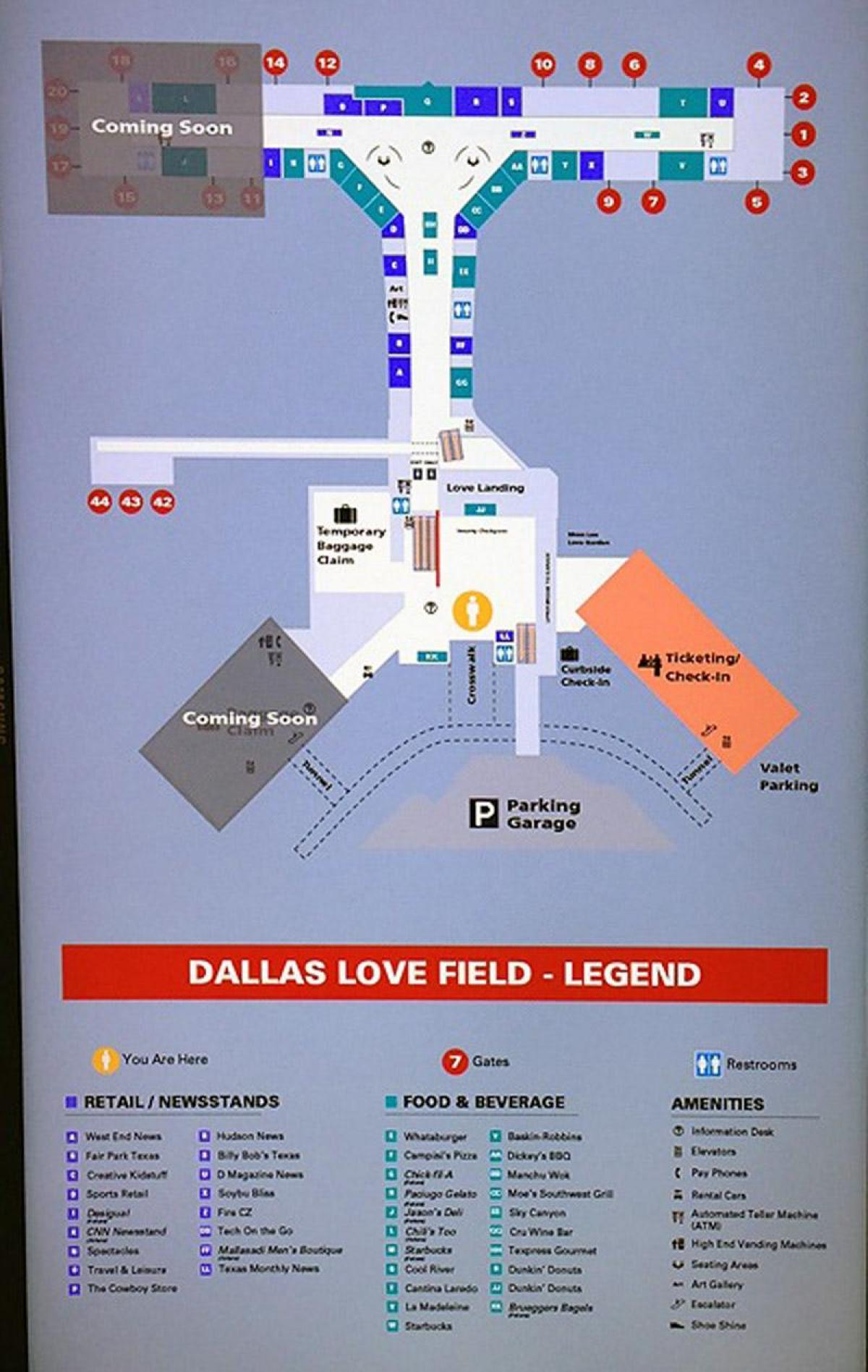 Dallas love field lentokenttä kartta