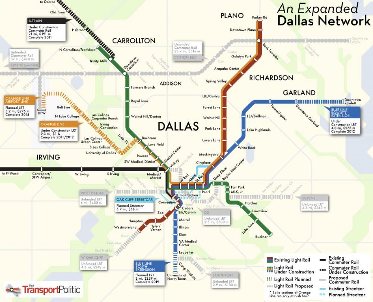 kartta metro-Dallas