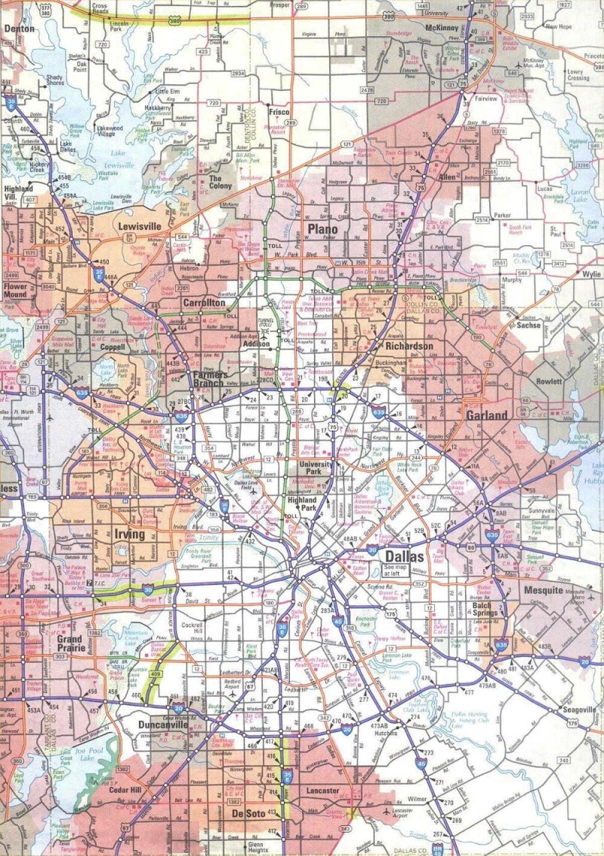 kartta Dallas Texas alueella