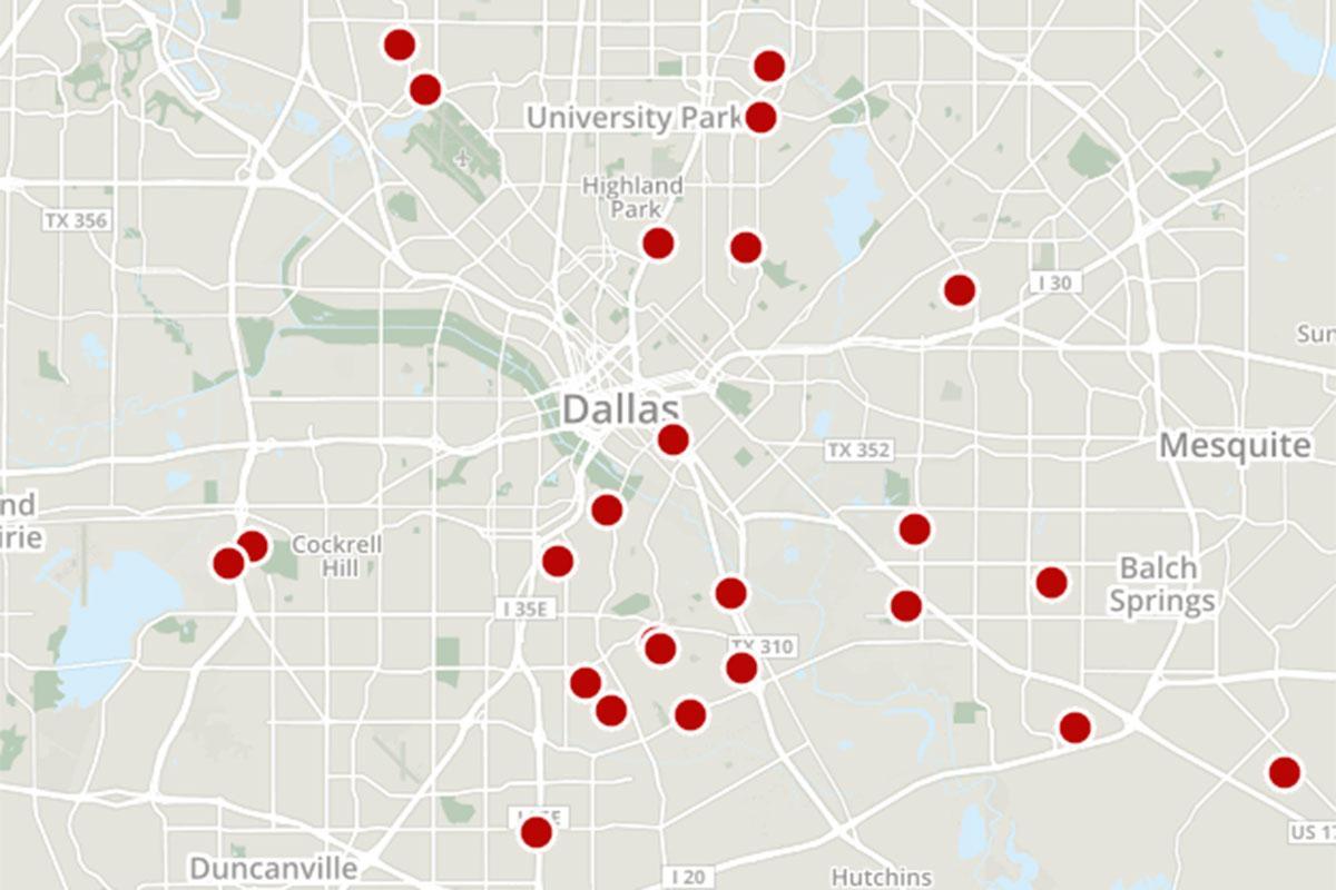 Dallas rikollisuuden kartta