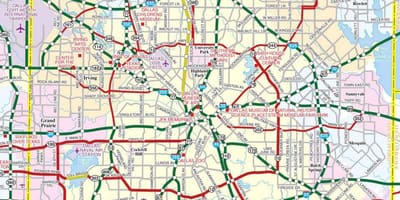 Dallas city kartta